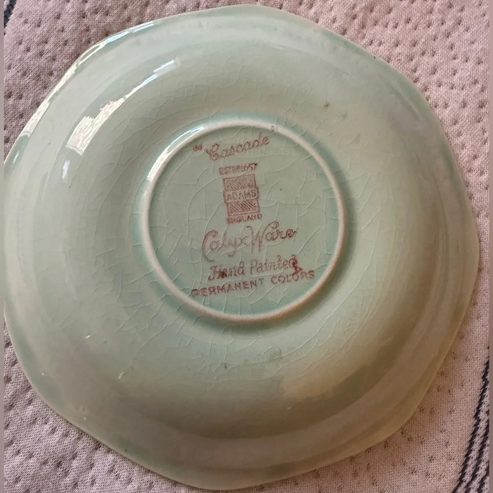 Adams Calyx England  Tea Cup Set Cascade Ware Two Saucer set Light Green Floral